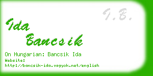 ida bancsik business card